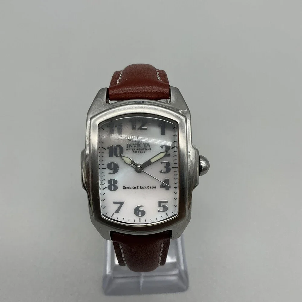 Invicta 5168 Womens Watch 29mm Leather Special Edition Tonneau New Battery
